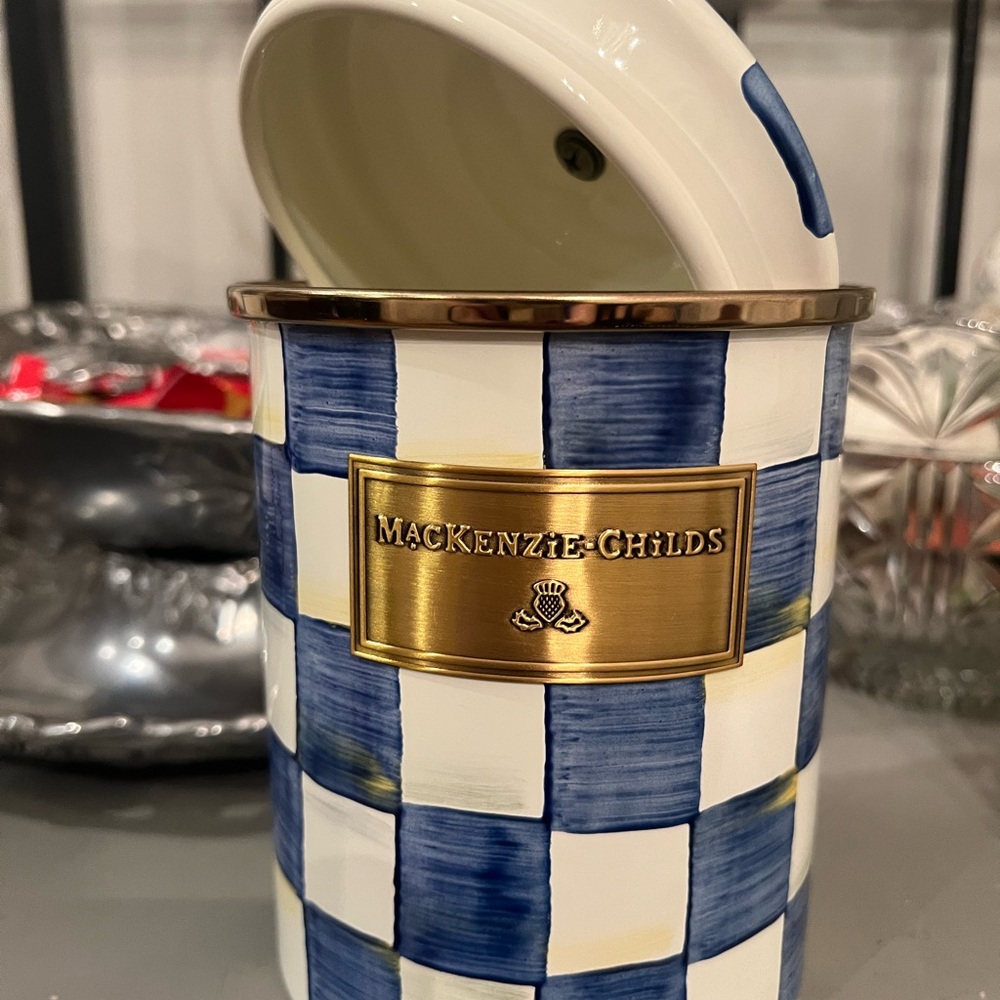 MacKenzie-Childs Royal Check Enamel Canister Medium - Picture 3 of 4